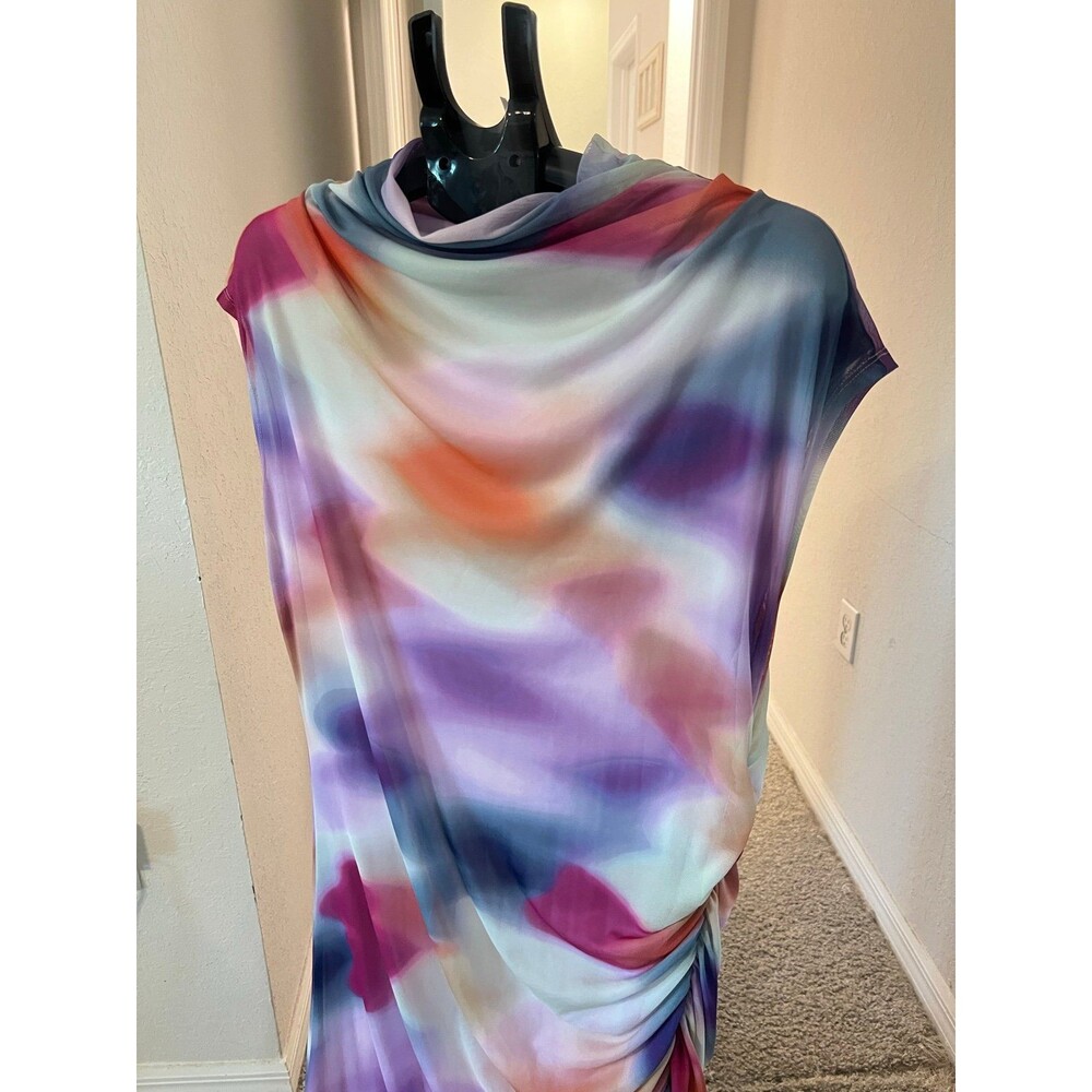 Anthropologie The Maya Ruched Cowl Neck Mesh Midi Dress Women’s Size 2X - Picture 4 of 12